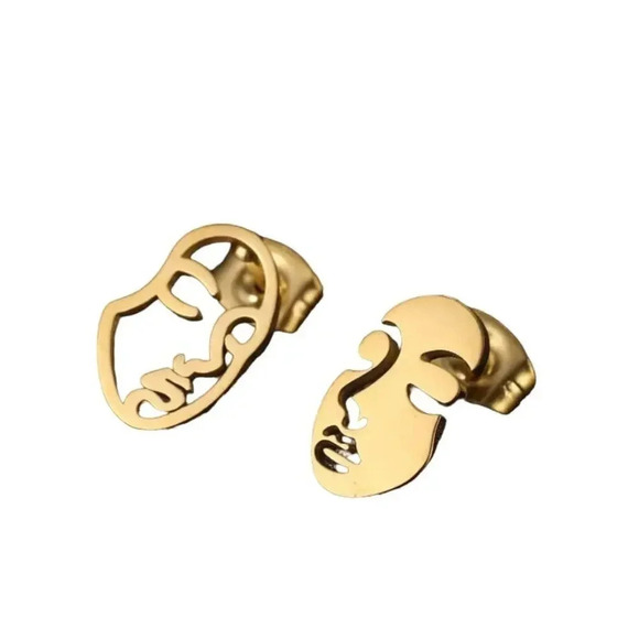 Halloween Stainless Steel Studs Lady Jewelry Gold Tone - Picture 2 of 2
